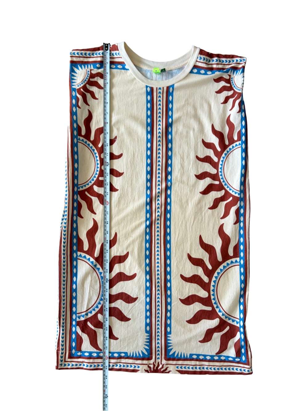FARM Rio Sun Print Sleeveless Tunic Mini Dress Cream Size Small - Picture 12 of 13
